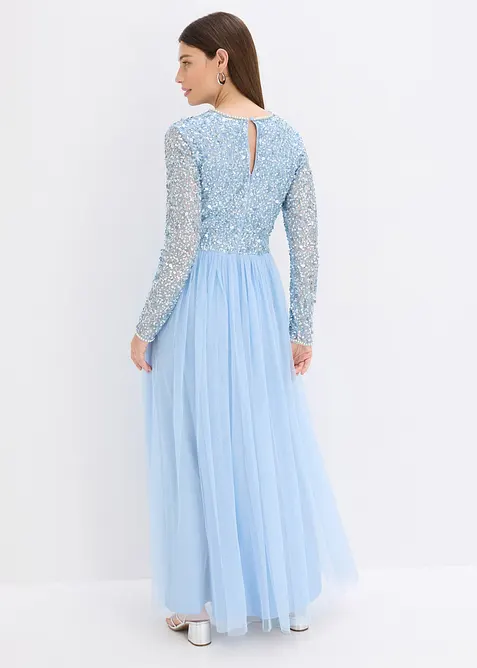 Abito lungo con ricamo e paillettes, bonprix