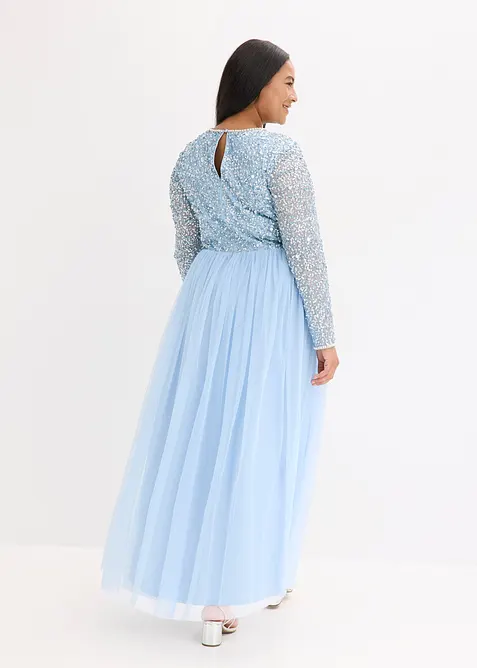 Abito lungo con ricamo e paillettes, bonprix