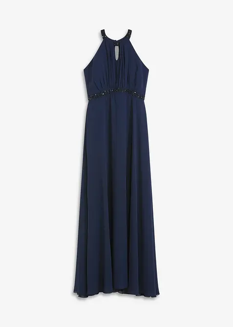 Abito lungo con applicazione di perle, bonprix