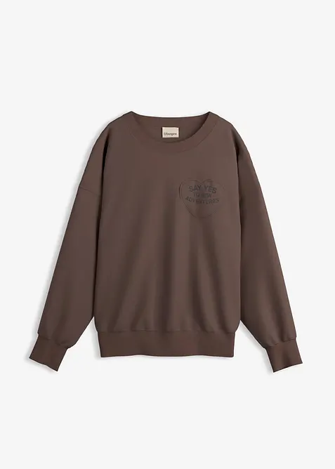 Felpa oversize in misto cotone morbido, bonprix