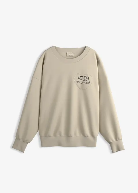 Felpa oversize in misto cotone morbido, bonprix