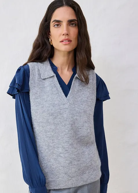 Gilet in maglia con lana d'alpaca, bonprix