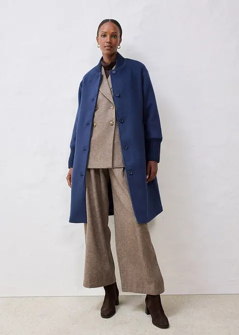 Giaccone in lana con finiture a maglia, bonprix