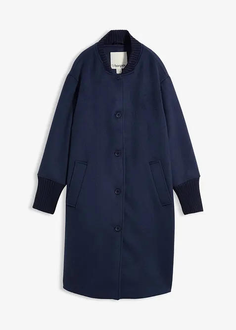 Giaccone in lana con finiture a maglia, bonprix