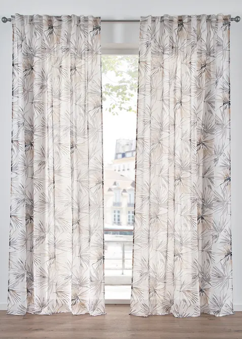 Tenda trasparente con stampa (pacco da 1), bonprix