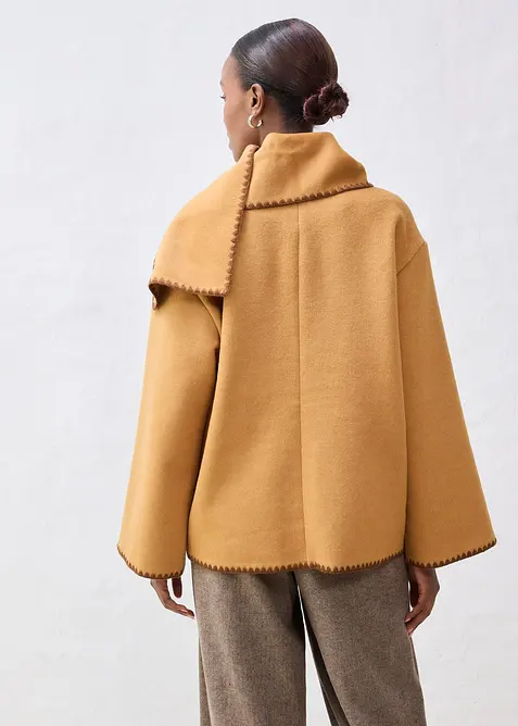 Giacca in lana con ricamo decorativo (set con sciarpa), bonprix