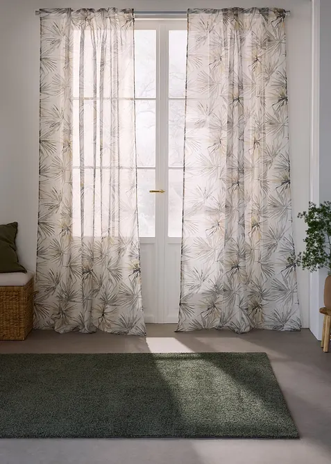 Tenda trasparente con stampa (pacco da 1), bonprix