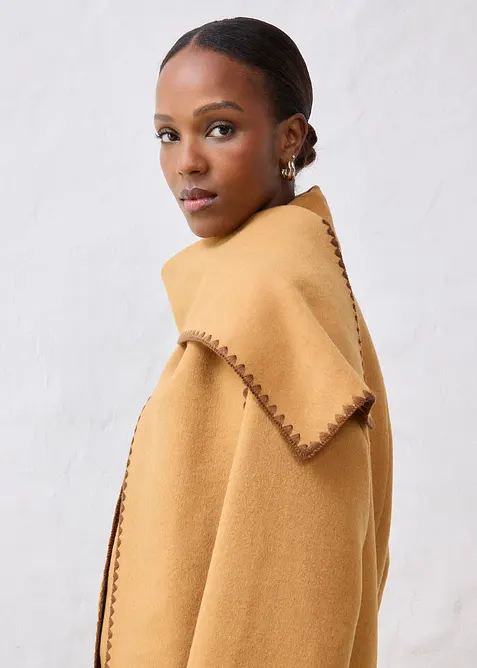 Giacca in lana con ricamo decorativo (set con sciarpa), bonprix