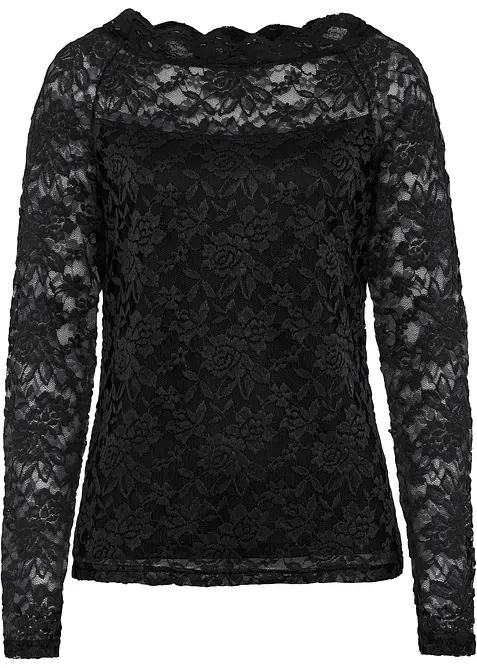 Maglia in pizzo a maniche lunghe, bonprix