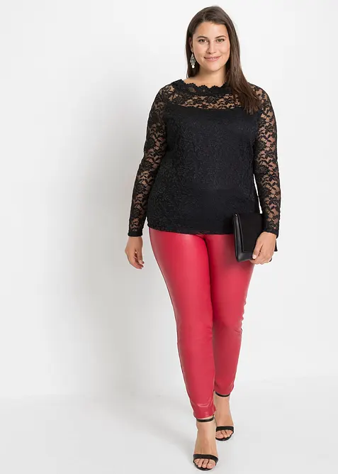 Maglia in pizzo a maniche lunghe, bonprix