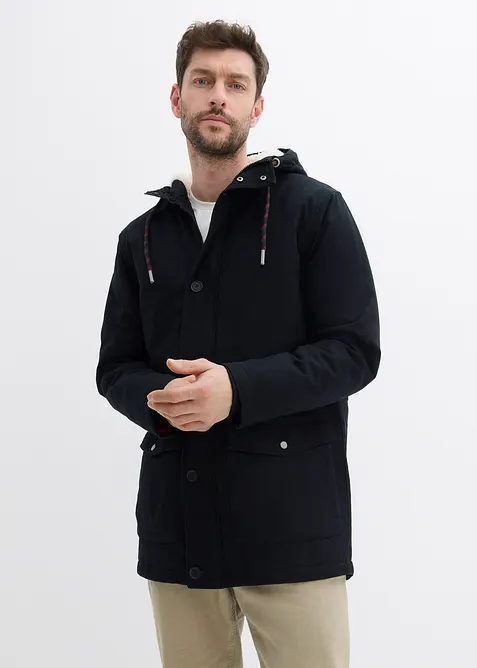 Parka invernale con cappuccio in teddy, bonprix