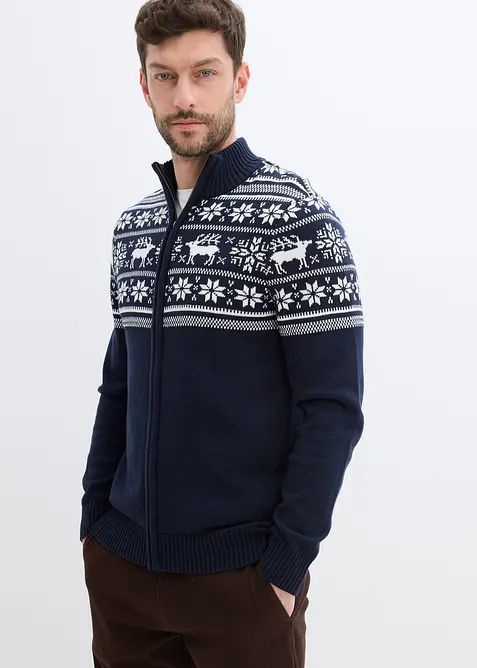 Cardigan norvegese in puro cotone delicato sulla pelle, bonprix