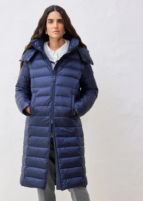 Piumino lungo con piume riciclate, bonprix