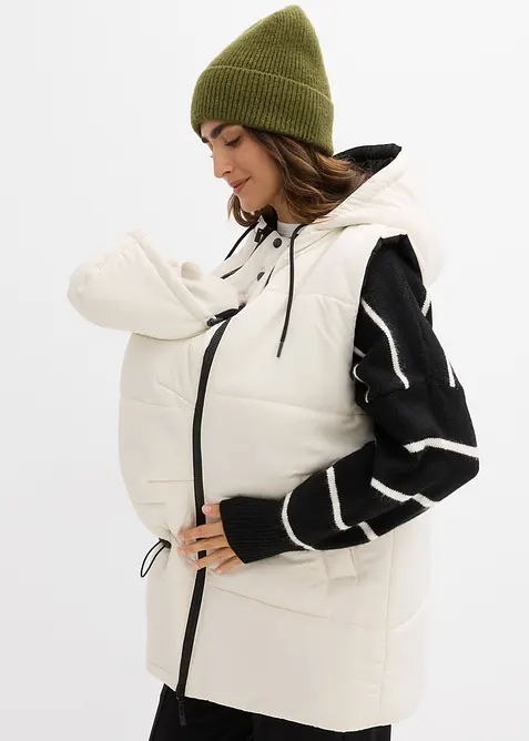 Gilet prémaman 4 in 1 foderato e double face con inserto babywearing, bonprix