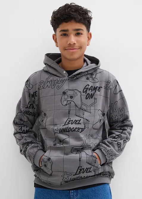 Felpa con cappuccio in misto cotone morbido, bonprix