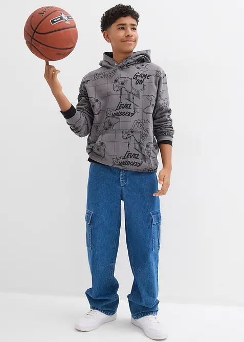 Felpa con cappuccio in misto cotone morbido, bonprix