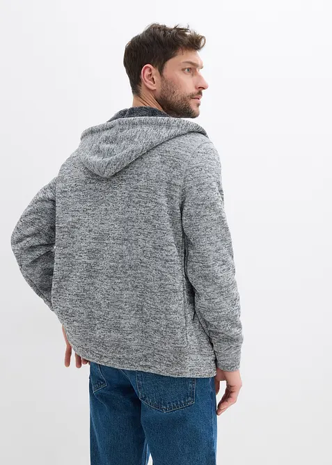 Giacca in felpa con cappuccio e fodera teddy, bonprix