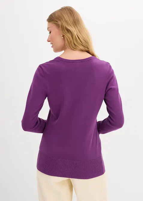 Cardigan in filato fine con bottoni, bonprix