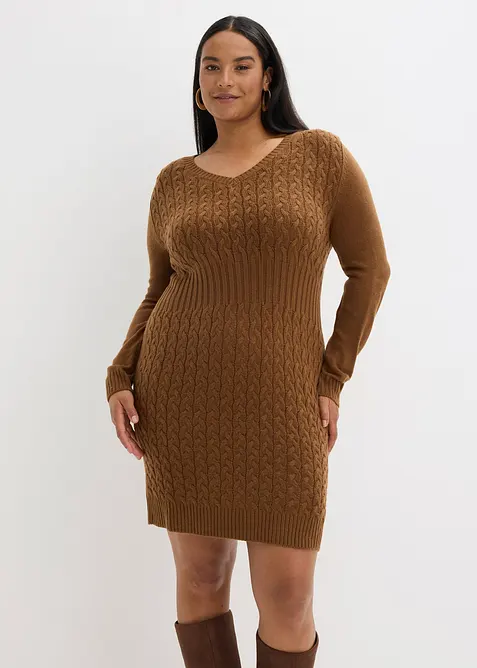 Abito in maglia a trecce, bonprix