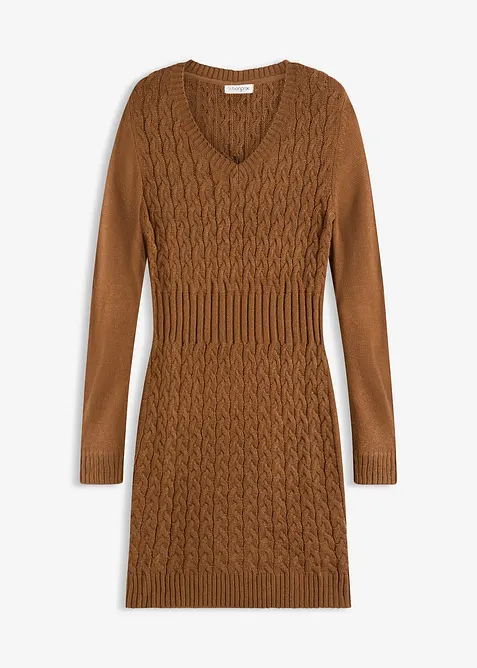 Abito in maglia a trecce, bonprix