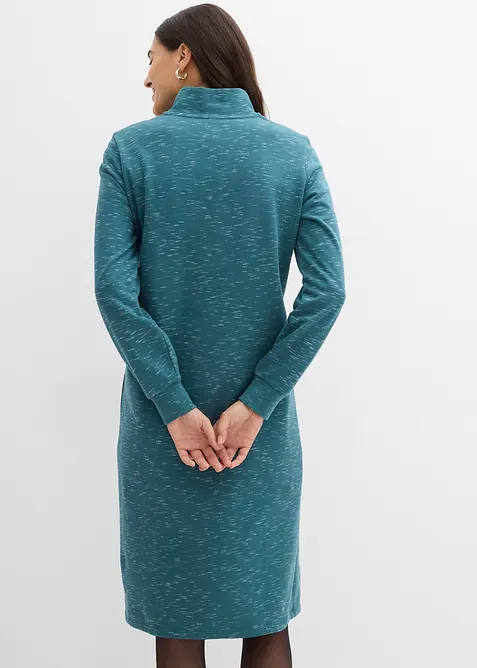 Abito in felpa con mezza zip, bonprix