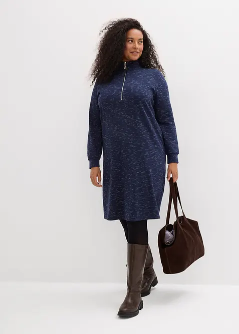 Abito in felpa con mezza zip, bonprix