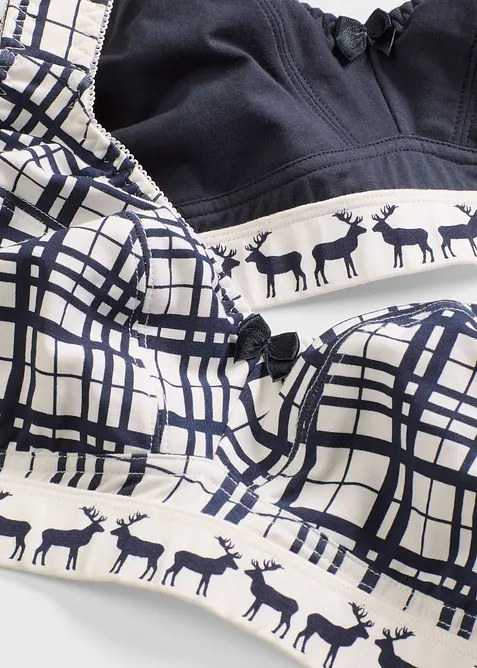 Reggiseno senza ferretto con cotone (pacco da 2), bonprix