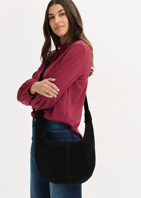 Borsa a tracolla in pelle scamosciata, bonprix