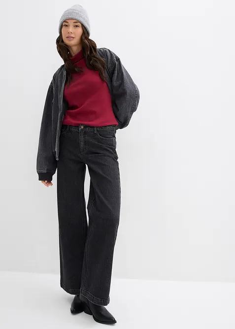 Jeans wide leg extra lunghi, vita media, bonprix
