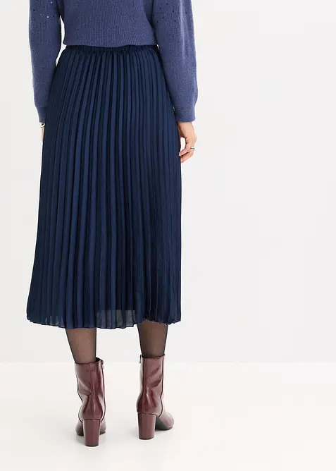 Gonna plissettata in satin fine, bonprix