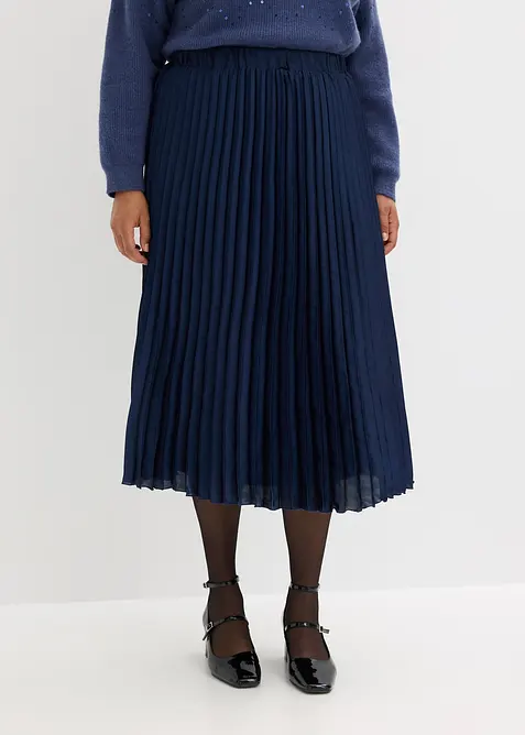 Gonna plissettata in satin fine, bonprix
