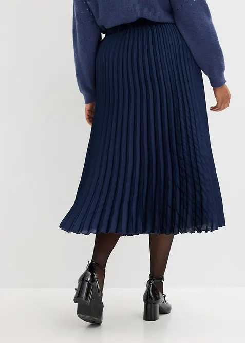 Gonna plissettata in satin fine, bonprix