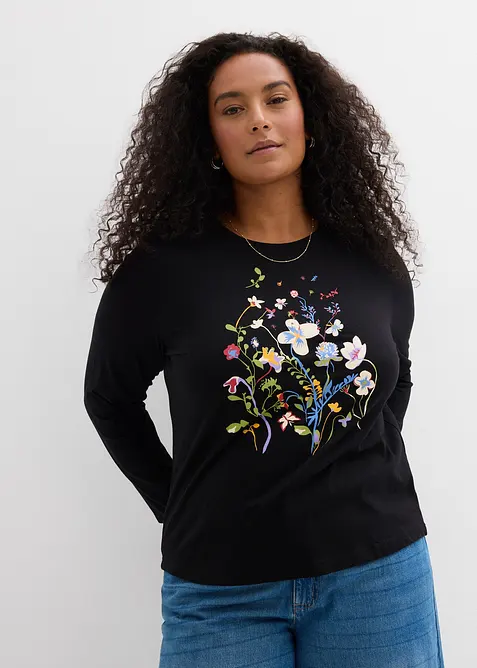 Maglia a maniche lunghe in puro cotone, bonprix