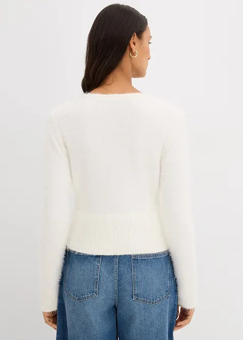 Cardigan in filato fine effetto piuma, bonprix