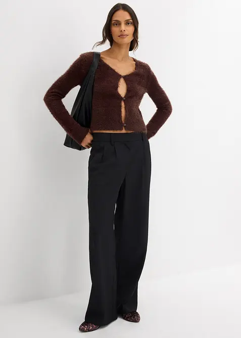 Cardigan in filato fine effetto piuma, bonprix