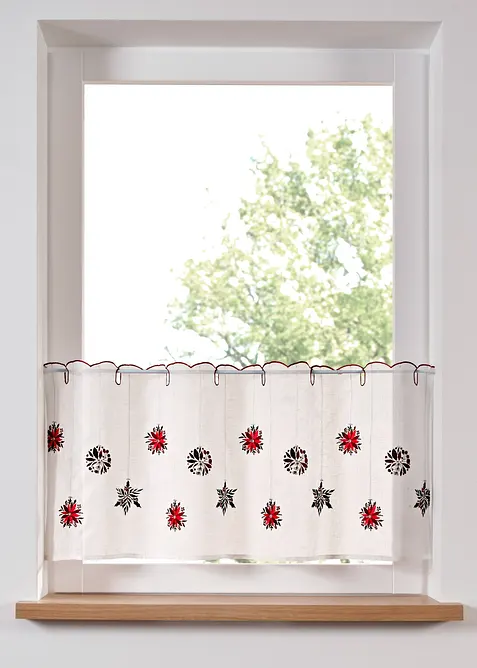 Tenda a vetro con ricamo natalizio, bonprix