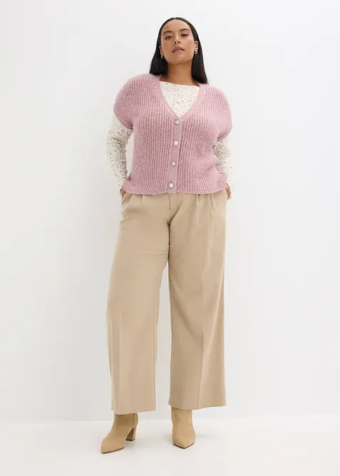 Gilet in maglia con bottoni decorativi e percentuale di lana, bonprix