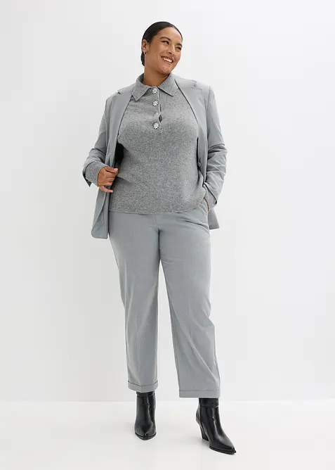 Maglione polo con percentuale di lana, bonprix