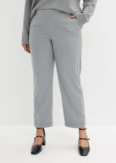 Pantaloni con elastico in vita e risvolto, bonprix