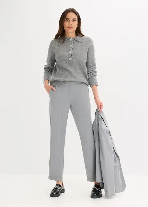 Pantaloni con elastico in vita e risvolto, bonprix