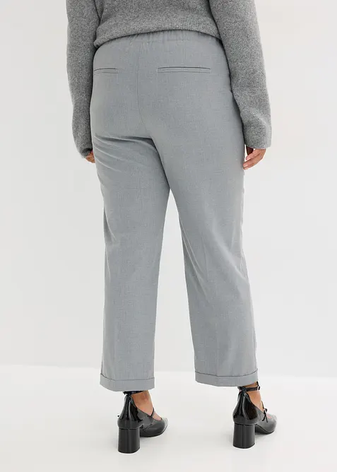 Pantaloni con elastico in vita e risvolto, bonprix