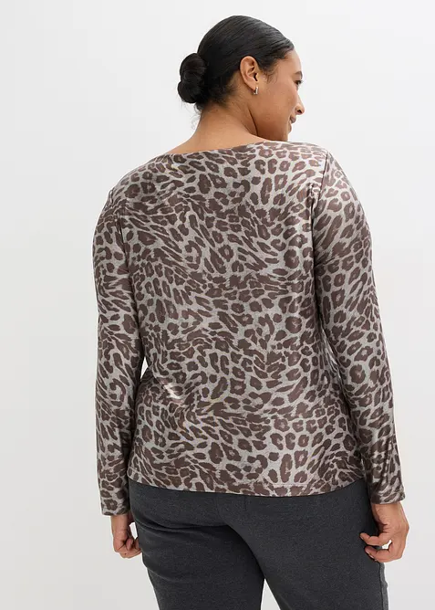 Maglia leopardata in fantasia lucida, bonprix