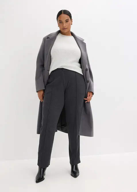 Pantaloni in jersey di cotone con piega cucita, bonprix