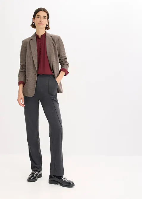 Pantaloni in jersey di cotone con piega cucita, bonprix