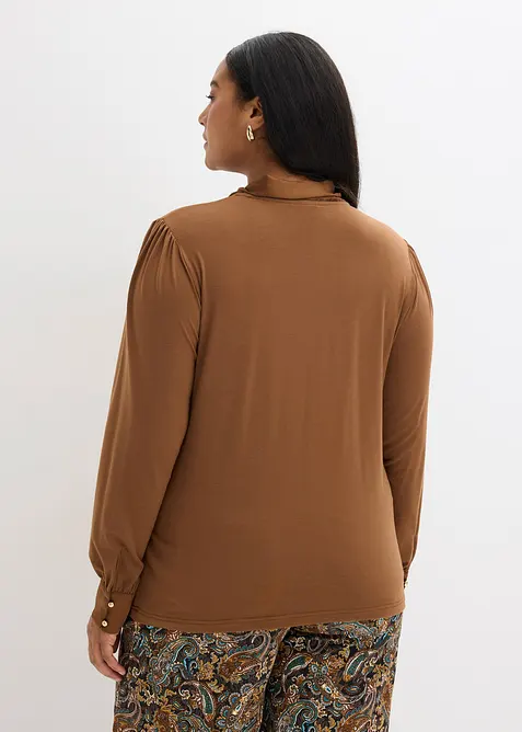 Maglia con viscosa e fiocco in satin, bonprix