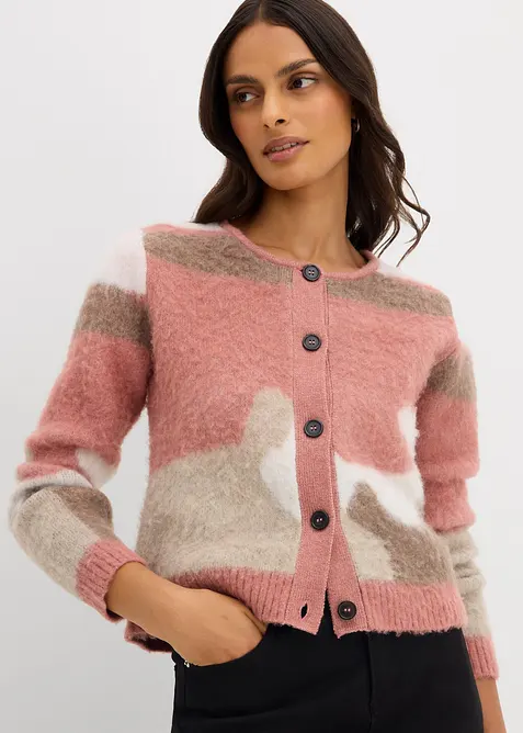 Cardigan fantasia con abbottonatura, bonprix