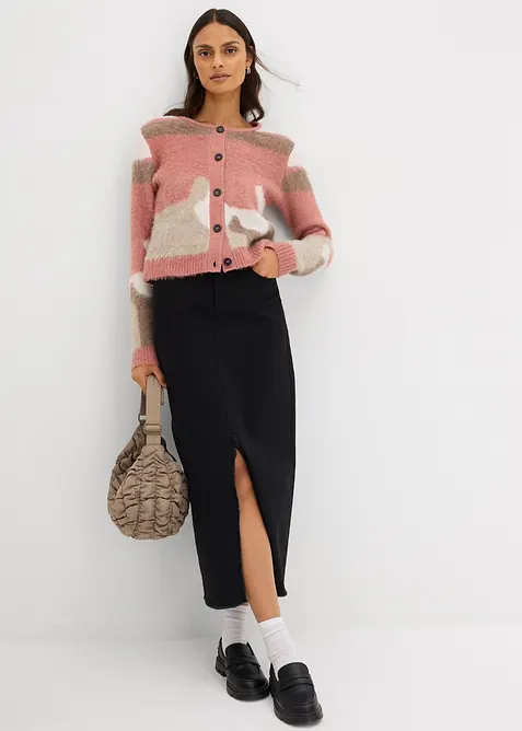 Cardigan fantasia con abbottonatura, bonprix