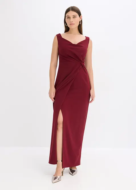 Abito a spalle scoperte in crêpe strutturato, bonprix