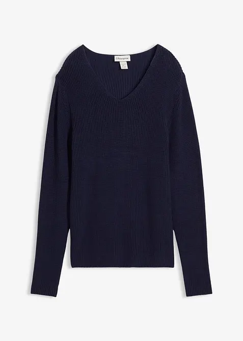 Maglione a coste in puro cotone biologico, bonprix