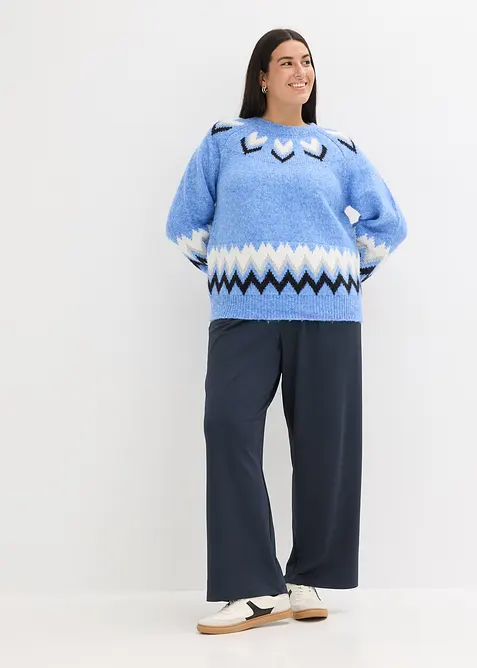 Maglione norvegese con righe glitterate, bonprix